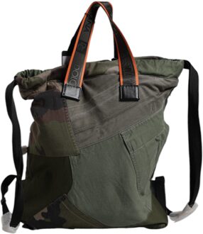 Dolce & Gabbana Militairgroene Patchwork Rugzak - maat