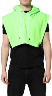 Dolce & Gabbana Mouwloze Hoodie Crop Top Groen