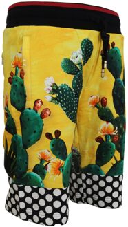 Dolce & Gabbana Multicolor Cactusprint Katoenen Sweat Korte Broek Voor Mannen Veelkleurig