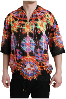 Dolce & Gabbana Multicolor Luminary Print Katoenen T-shirt Dolce & Gabbana , Multicolor , Heren - Xl,L,S