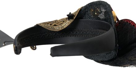 Dolce & Gabbana Multicolor Raket Kristallen Sterren Haarband Diadeem Zwart - One Size