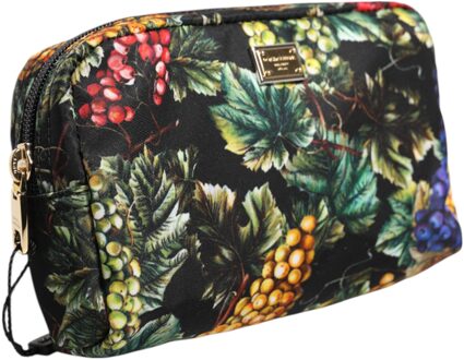 Dolce & Gabbana Multikleur Druivenprint Clutch Met Logo Plaque Pouch Tas Veelkleurig