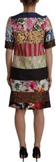 Dolce & Gabbana Multikleur Patchwork Bloemen Sheath Jacquard Mini Jurk Dameskleding Veelkleurig
