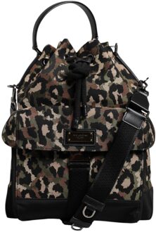 Dolce & Gabbana Multikleuren Luipaard Katoenen Schouder Buckettas Veelkleurig - One Size