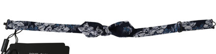 Dolce & Gabbana Navy Blauw gebloemde slanke verstelbare hals Papillon herenstrik - maat Veelkleurig