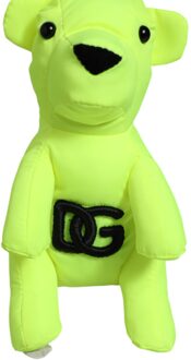 Dolce & Gabbana Neon Groene Beer Geborduurd Logo Heren Sleutelhanger Haak Sleutelhanger - maat