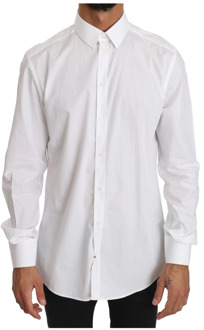 Dolce & Gabbana Nieuw Wit Slim Fit Formeel Overhemd Dolce & Gabbana , White , Heren - XS