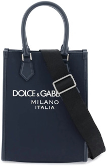 Dolce & Gabbana Nylon Logo Tote Tas Dolce & Gabbana , Blue , Heren - ONE Size