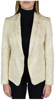 Dolce & Gabbana Off-White Geborduurde Blazer voor Vrouwen Dolce & Gabbana , White , Dames - S,Xs