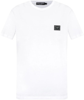 Dolce & Gabbana Opgezette T-shirt Dolce & Gabbana , White , Heren - 2Xl,Xl,L,M,S,4Xl