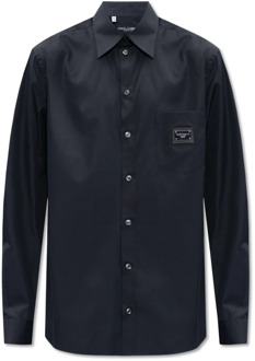 Dolce & Gabbana Overhemd met zak Dolce & Gabbana , Black , Heren - 2Xl,Xl,4Xl