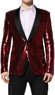 Dolce & Gabbana Pailletten Blazer Met Retourkraag Donkerrood