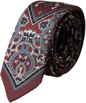 Dolce & Gabbana Paisleypatroon Stropdas Kra3319 Donkerrood