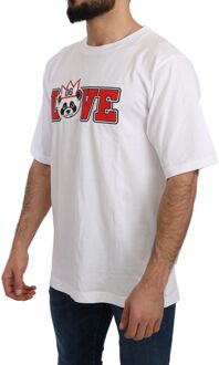 Dolce & Gabbana Panda Liefde T-shirt Tsh4955 - maat EU 44 Wit