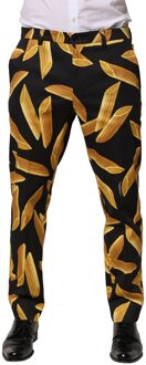 Dolce & Gabbana Pasta Print Zijden Broek - maat Zwart