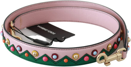 Dolce & Gabbana Pink Green Bead Handtas Accessoire Schouder Damesriem Goud