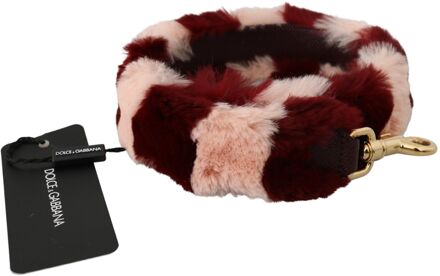 Dolce & Gabbana Pink Red Red Lapin Fur Accessoire schouder damesriem - maat Rood