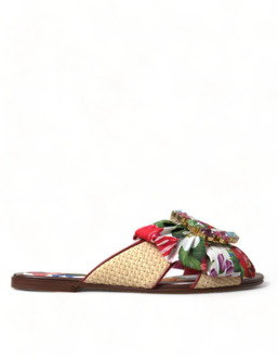 Dolce & Gabbana Platte sandalen met bloemenprint Dolce & Gabbana , Multicolor , Dames - 35 EU