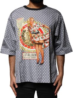 Dolce & Gabbana Polka Dot Pinup Graphic T-shirt Grijs