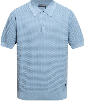 Dolce & Gabbana Polo shirt met korte mouwen Dolce & Gabbana , Blue , Heren - 2Xl,M