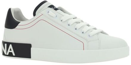Dolce & Gabbana Portofino Leren Lage Sneakers Wit