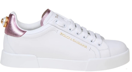Dolce & Gabbana Portofino Line Dames Leren Sneakers Dolce & Gabbana , White , Dames - 41 Eu,39 Eu,38 1/2 Eu,40 Eu,36 1/2 Eu,36 EU