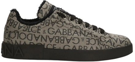 Dolce & Gabbana Portofino Sneaker Multicolor Jacquard Stof Dolce & Gabbana , Multicolor , Heren - 40 1/2 Eu,39 1/2 EU