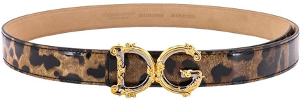 Dolce & Gabbana Prachtige Bruine Leren Riem met Verstelbare Sluiting Dolce & Gabbana , Brown , Dames - 80 Cm,95 Cm,90 Cm,85 CM