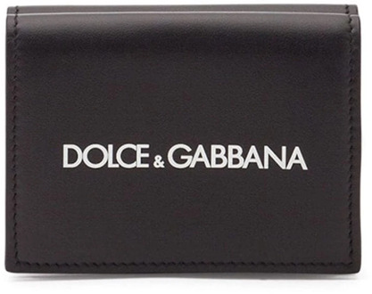 Dolce & Gabbana Premium Leren Bifold Portemonnee Dolce & Gabbana , Black , Heren - ONE Size