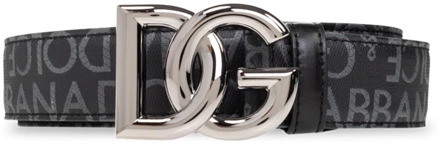 Dolce & Gabbana Riem met logo Dolce & Gabbana , Black , Heren - 105 Cm,100 Cm,85 Cm,90 Cm,80 Cm,95 CM