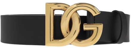 Dolce & Gabbana Riem met logo Dolce & Gabbana , Black , Heren - 95 Cm,100 Cm,85 Cm,90 Cm,105 CM