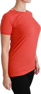 Dolce & Gabbana Rode Crewneck Korte Mouw T-shirt Katoenen Top - maat XS Veelkleurig