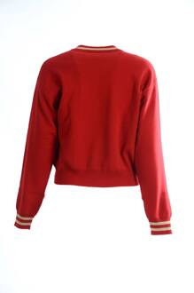 Dolce & Gabbana Rode gebreide kasjmier trui met cartoon Rood