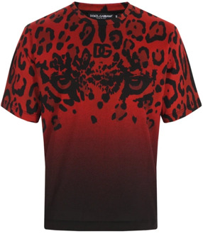 Dolce & Gabbana Rode Katoenen T-Shirt Ss22 Dolce & Gabbana , Red , Heren - S,Xs