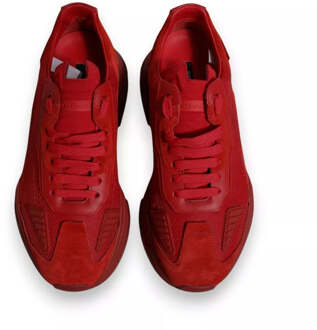 Dolce & Gabbana Rode Leren Daymaster Lage Sneakers Schoenen Rood - EU 42