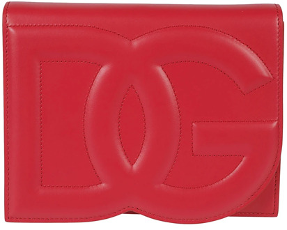 Dolce & Gabbana Rode Leren DG Logo Schoudertas Dolce & Gabbana , Red , Dames - ONE Size