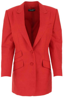 Dolce & Gabbana Rode zijden blend blazer, Elegant model Dolce & Gabbana , Red , Dames - L