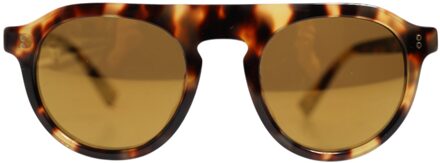 Dolce & Gabbana Ronde Montuur Zonnebril Bruin