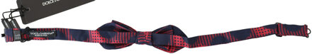 Dolce & Gabbana Rood Geruit 100% Zijde Verstelbare Heren Hals Strik Veelkleurig - One Size