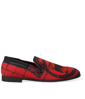 Dolce & Gabbana Rood Zwart Torero Loafers Schoenen Dolce & Gabbana , Multicolor , Heren - 40 Eu,39 EU