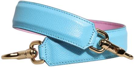 Dolce & Gabbana Roze Blauwe Leren Handtas Met Schouderriem - maat