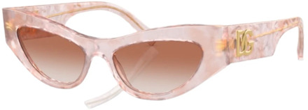 Dolce & Gabbana Roze Cat-Eye Zonnebril Dolce & Gabbana , Pink , Dames - 52 MM