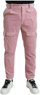Dolce & Gabbana Roze Corduroy Skinny Cargo Jeans Dolce & Gabbana , Pink , Heren - M