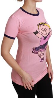 Dolce & Gabbana Roze JAAR VAN DE VARKEN Top Katoenen T-shirt Veelkleurig - M