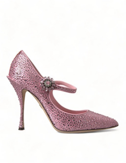 Dolce & Gabbana Roze Kristal Hakken Pumps Dolce & Gabbana , Pink , Dames - 40 1/2 EU