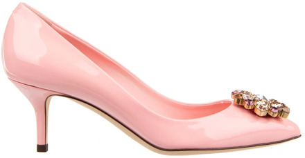 Dolce & Gabbana Roze kristalversierde suède pumps Dolce & Gabbana , Pink , Dames - 36 Eu,37 1/2 EU