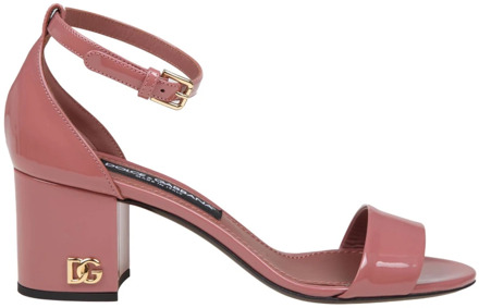 Dolce & Gabbana Roze lakleren sandalen met verstelbare band Dolce & Gabbana , Pink , Dames - 40 Eu,37 1/2 Eu,39 Eu,38 Eu,38 1/2 Eu,36 1/2 Eu,37 Eu,39 1/2 EU