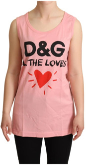 Dolce & Gabbana Roze Lovers Tank Top Dolce & Gabbana , Pink , Dames - XS