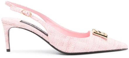 Dolce & Gabbana Roze platte schoenen met 6,5 cm hak Dolce & Gabbana , Pink , Dames - 37 1/2 Eu,38 1/2 Eu,39 Eu,37 Eu,38 Eu,36 1/2 EU