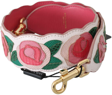 Dolce & Gabbana Roze Rozen Leren Tas Accessoire Schouderriem - maat Veelkleurig